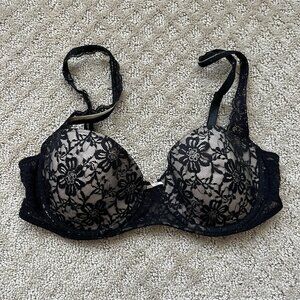 Jacob Balconette Bra Black Lace Adjustable Band Adjustable Strap Underwire 34C